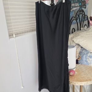 wild fable Black Maxi Skirt with Lace Side Trim